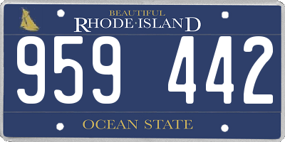 RI license plate 959442