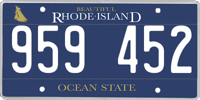 RI license plate 959452