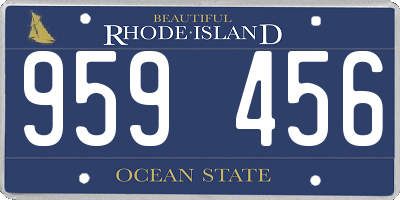 RI license plate 959456
