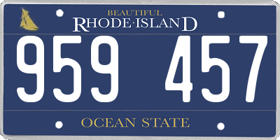 RI license plate 959457