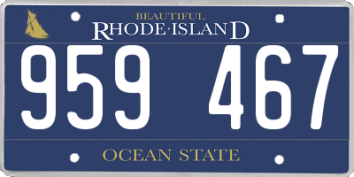 RI license plate 959467