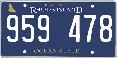RI license plate 959478