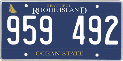 RI license plate 959492