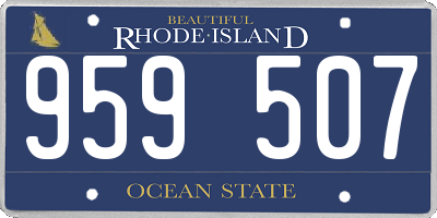 RI license plate 959507