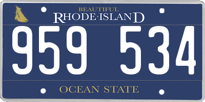 RI license plate 959534