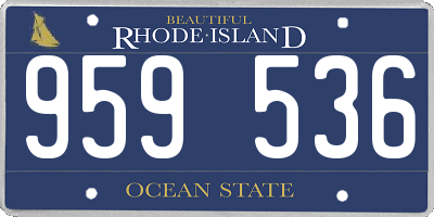 RI license plate 959536