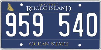 RI license plate 959540