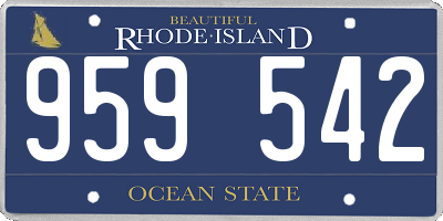 RI license plate 959542
