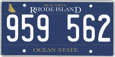 RI license plate 959562