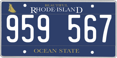 RI license plate 959567