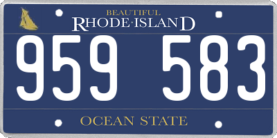 RI license plate 959583