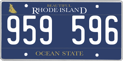 RI license plate 959596