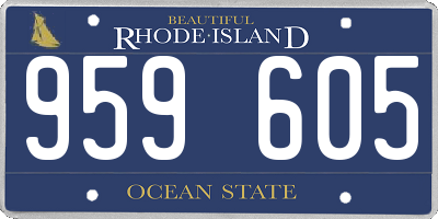 RI license plate 959605