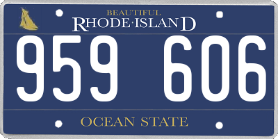 RI license plate 959606