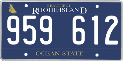 RI license plate 959612