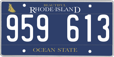 RI license plate 959613