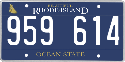 RI license plate 959614