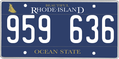 RI license plate 959636