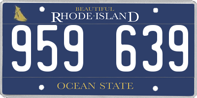 RI license plate 959639