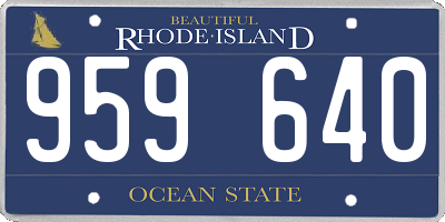 RI license plate 959640