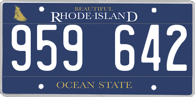 RI license plate 959642