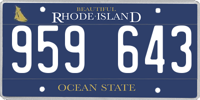 RI license plate 959643