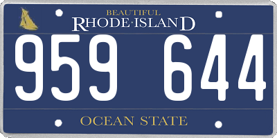 RI license plate 959644