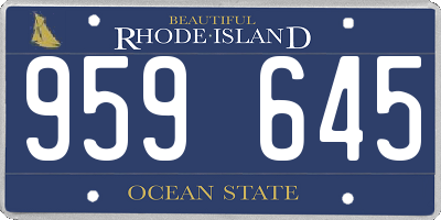 RI license plate 959645