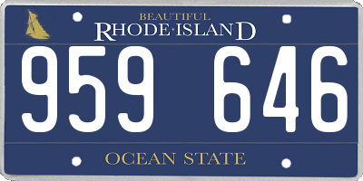 RI license plate 959646