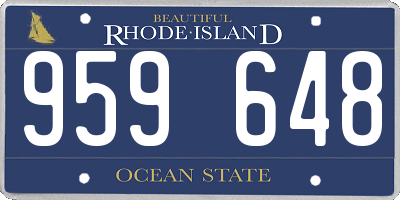 RI license plate 959648