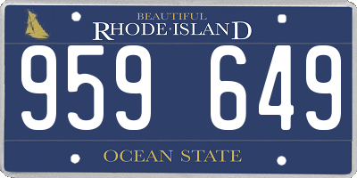 RI license plate 959649