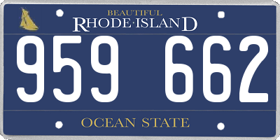RI license plate 959662