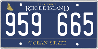 RI license plate 959665