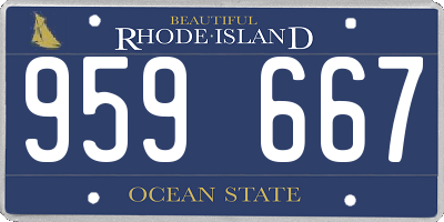 RI license plate 959667