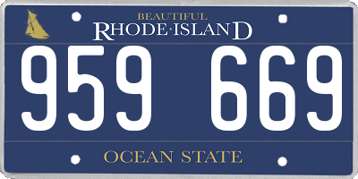 RI license plate 959669
