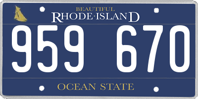 RI license plate 959670