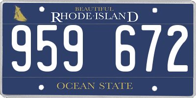 RI license plate 959672