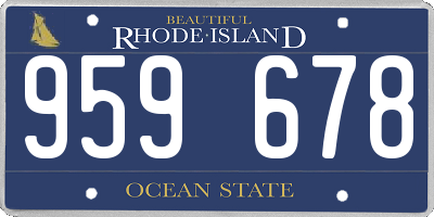 RI license plate 959678