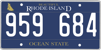 RI license plate 959684