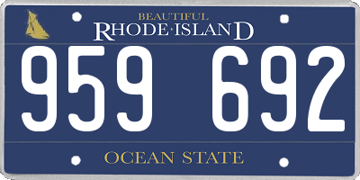 RI license plate 959692