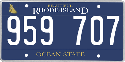RI license plate 959707