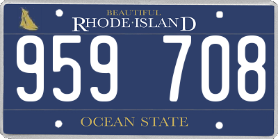 RI license plate 959708