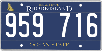 RI license plate 959716