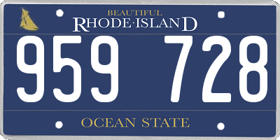 RI license plate 959728