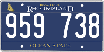 RI license plate 959738