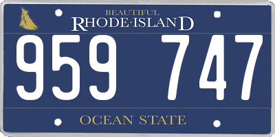 RI license plate 959747