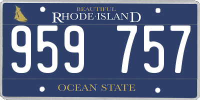 RI license plate 959757