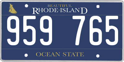 RI license plate 959765