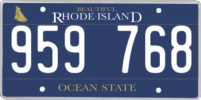 RI license plate 959768