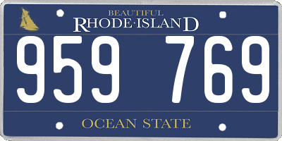 RI license plate 959769